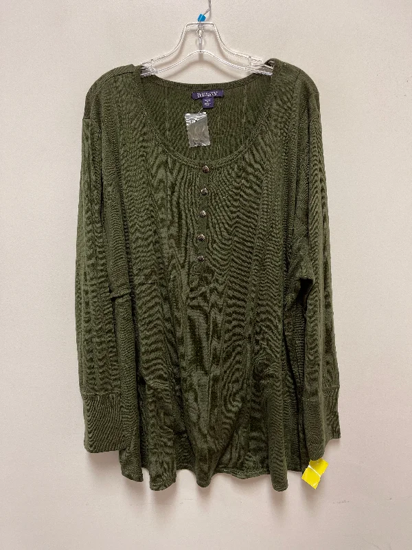Mega Sale Top Long Sleeve By Roamans In Green, Size: 3x
