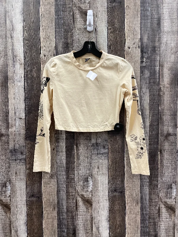 Exclusive Online Offer Top Long Sleeve By Shein In Beige, Size: S