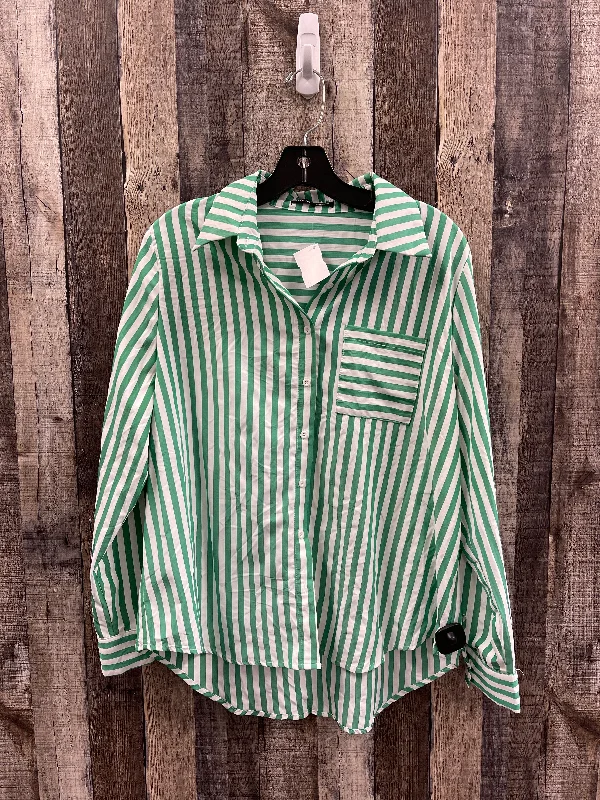 Price Meltdown Top Long Sleeve By Shein In Striped Pattern, Size: M