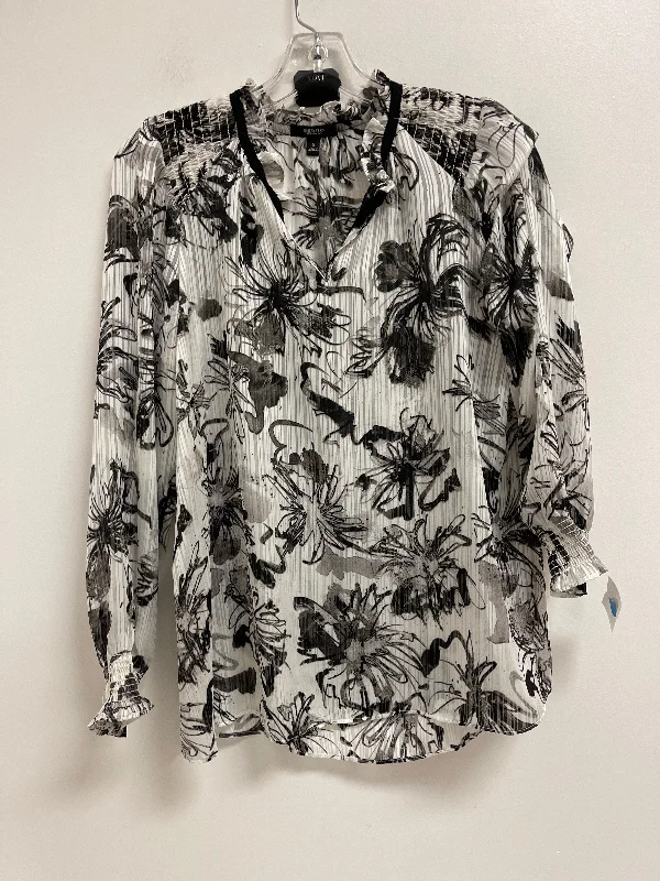 Can't Miss Top Long Sleeve By Simply Vera In Black & White, Size: S