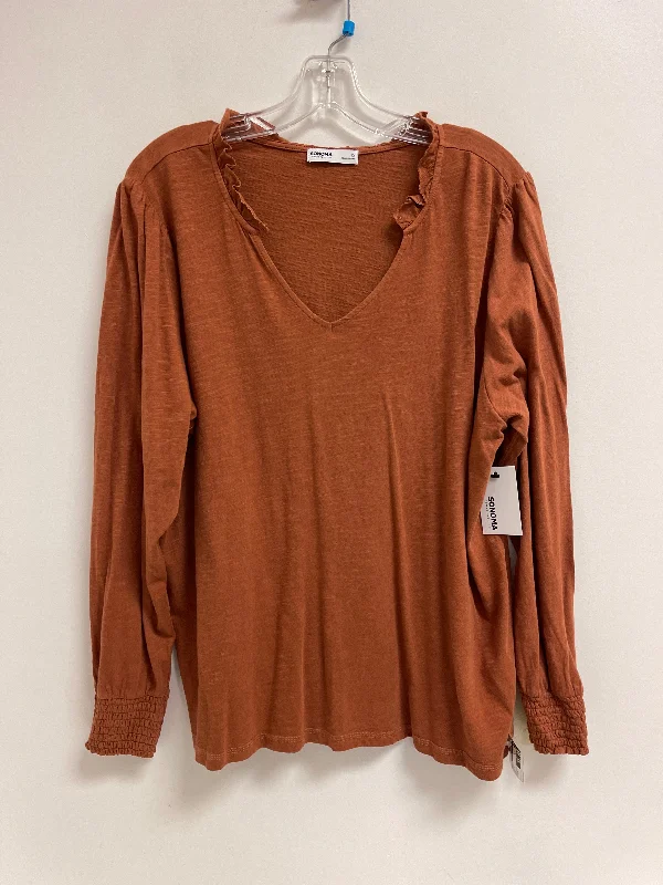 Fantastic Offers Top Long Sleeve By Sonoma In Bronze, Size: 1x