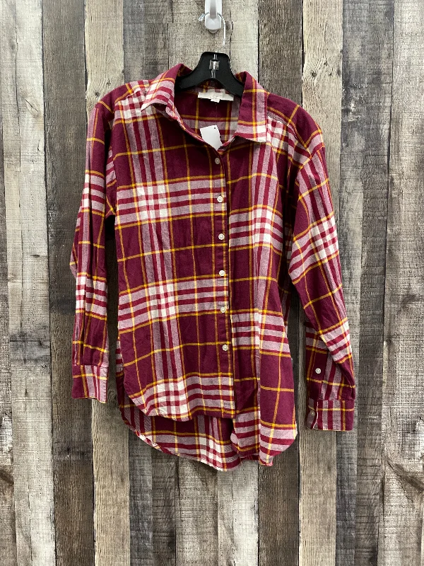 Savings Spectacular Top Long Sleeve By Sonoma In Plaid Pattern, Size: Xs