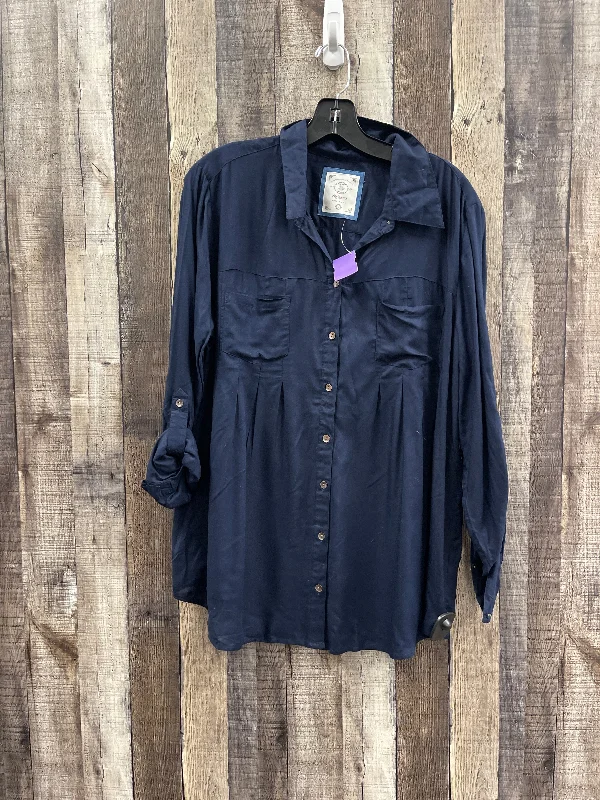 Final Markdown Top Long Sleeve By Style And Company In Navy, Size: L