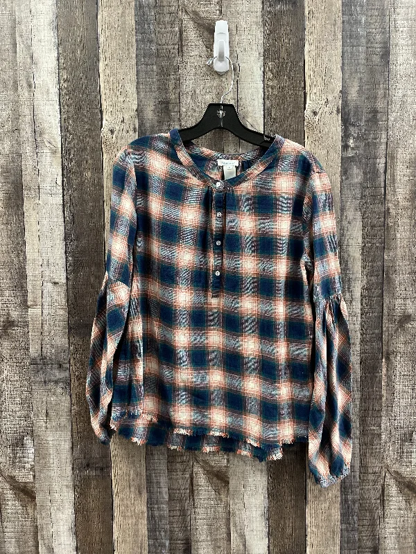 Reduced Prices Top Long Sleeve By Sundance In Plaid Pattern, Size: M