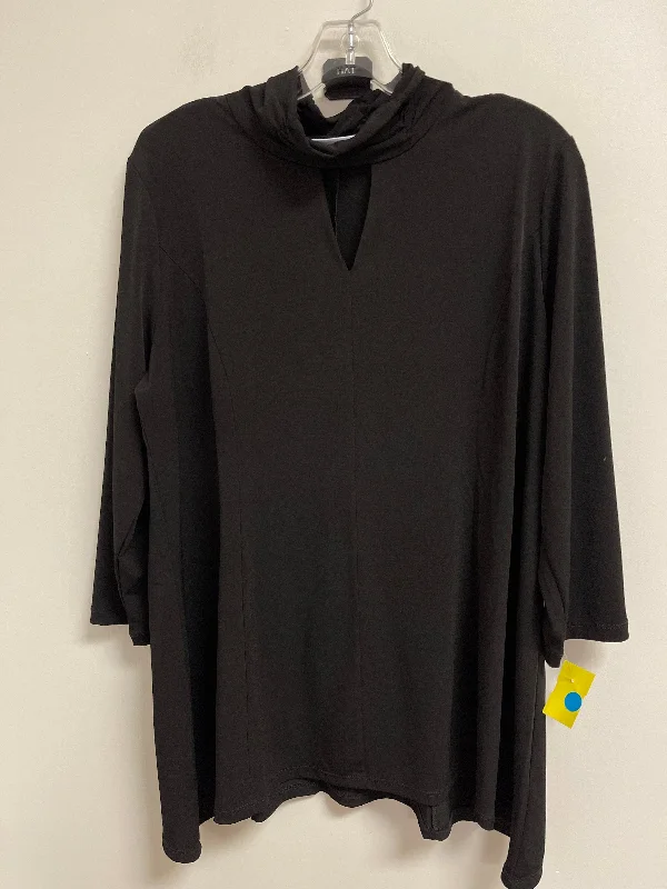 Limited Quantity Top Long Sleeve By Susan Graver In Black, Size: L