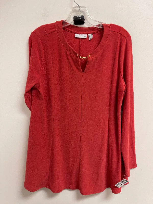 Take Advantage Top Long Sleeve By Susan Graver In Red, Size: M