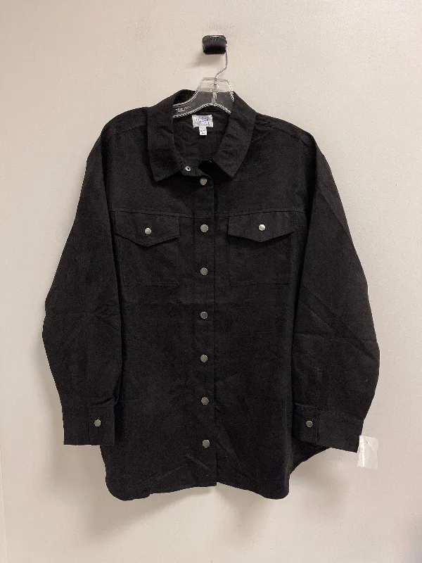 Take Advantage Top Long Sleeve By Time And Tru In Black, Size: L