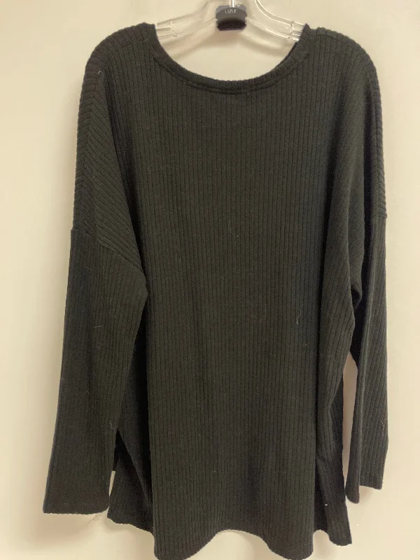 Price Meltdown Top Long Sleeve By Time And Tru In Black, Size: Xl