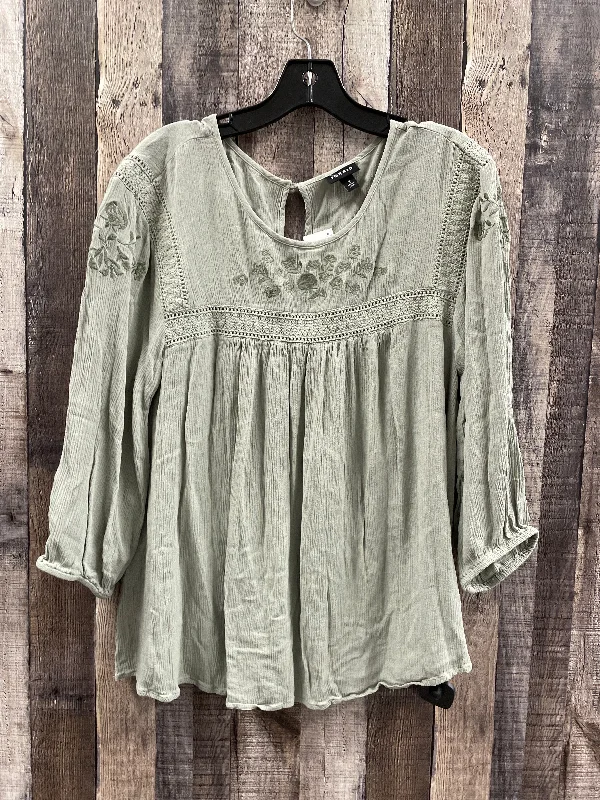 Overstock Top Long Sleeve By Torrid In Green, Size: 2x