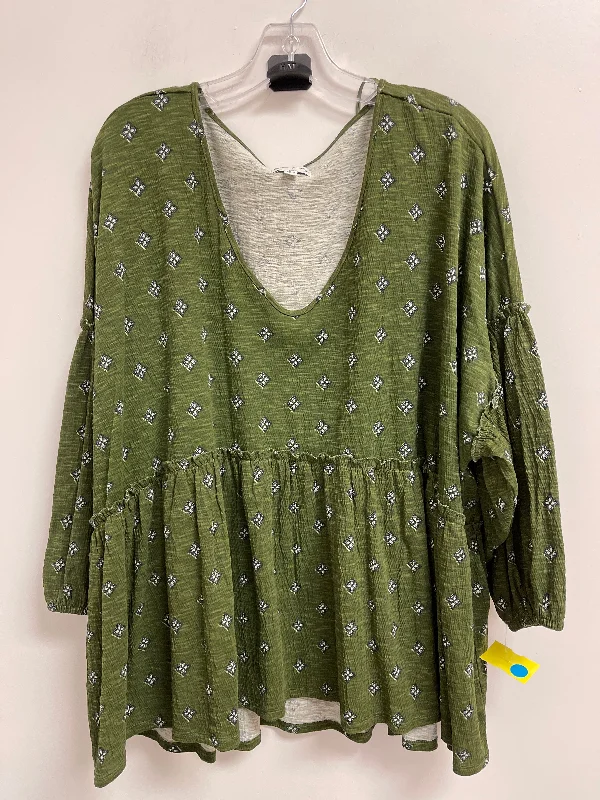 Final Markdown Top Long Sleeve By Wonderly In Green, Size: 4x
