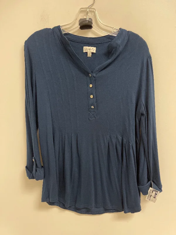 Limited Time Top Long Sleeve By Wonderly In Navy, Size: S