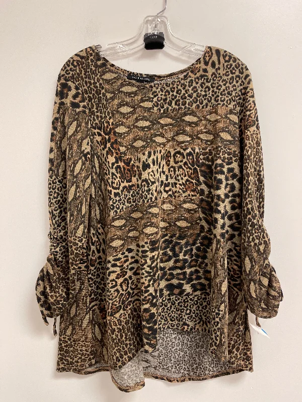 Deal Dash Top Long Sleeve By Zac And Rachel In Animal Print, Size: L