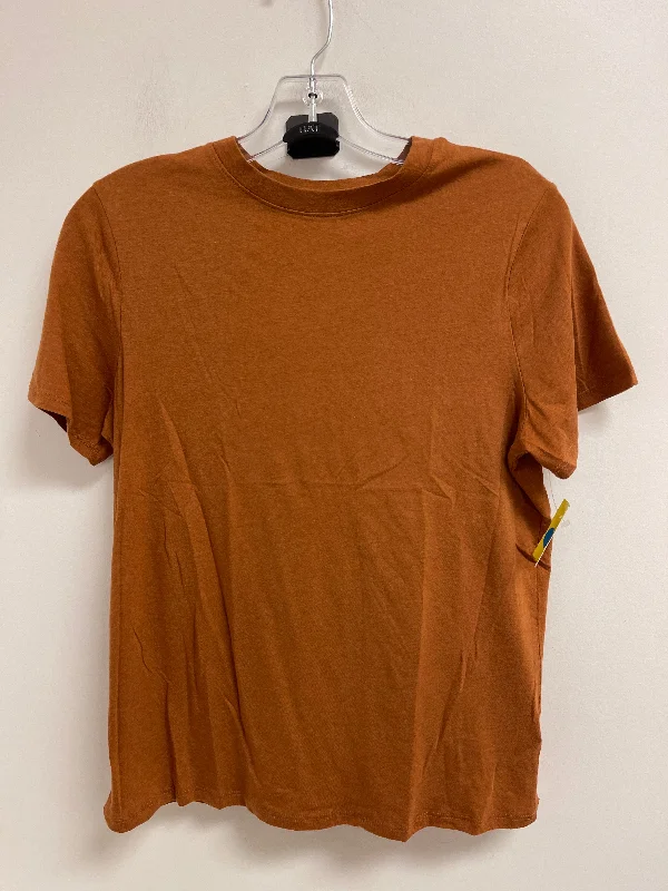Discount Days Top Short Sleeve Basic By A New Day In Orange, Size: Xs