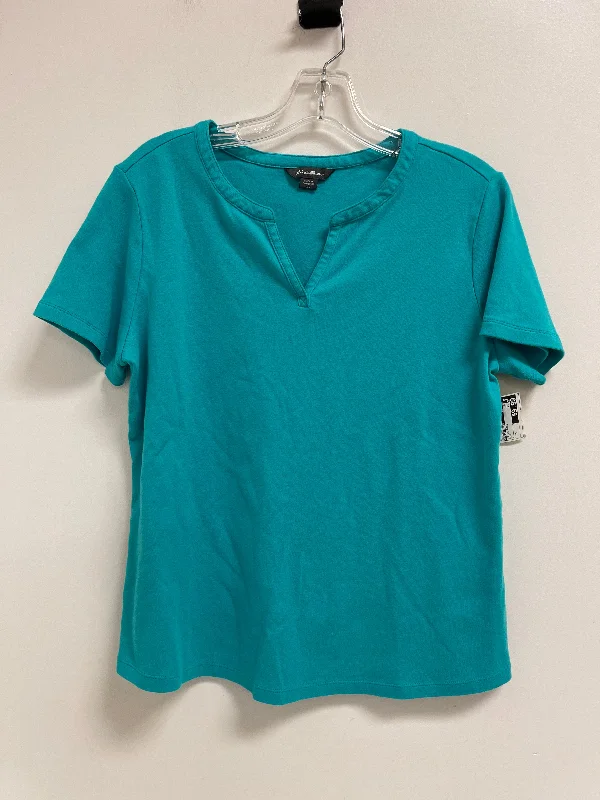 Limited Availability Top Short Sleeve Basic By Eddie Bauer In Blue, Size: L