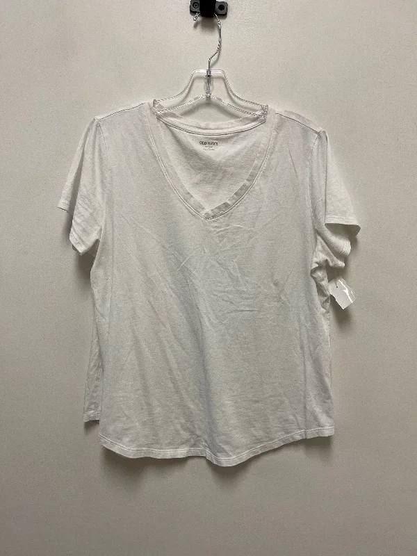 Overstock Top Short Sleeve Basic By Old Navy In White, Size: L