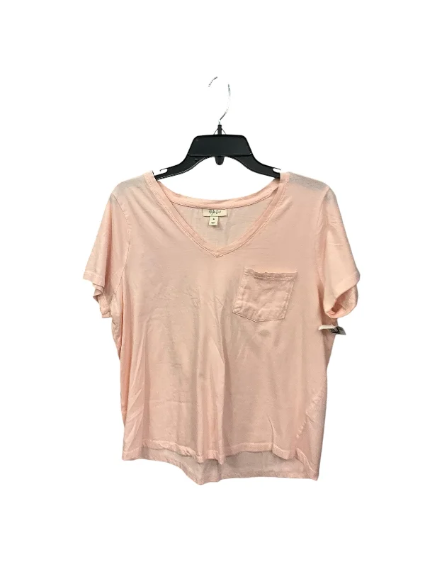 Super Deal Top Short Sleeve Basic By Style And Company In Peach, Size: Xl