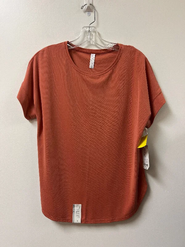 Clearance Event Top Short Sleeve Basic By Stylus In Orange, Size: S