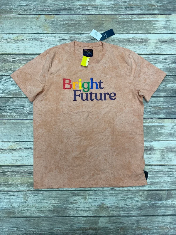 Huge Savings Top Short Sleeve By Abercrombie And Fitch In Orange, Size: L