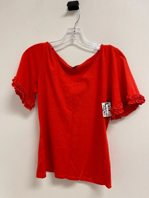 Overstock Sale Top Short Sleeve By Ann Taylor In Orange, Size: Xs