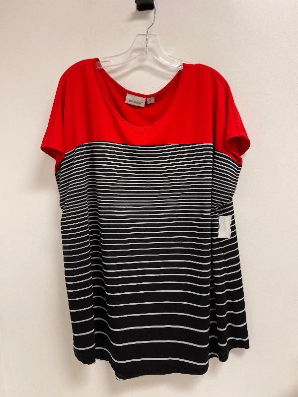 Don't Miss Top Short Sleeve By Avenue In Black & Red, Size: 3x