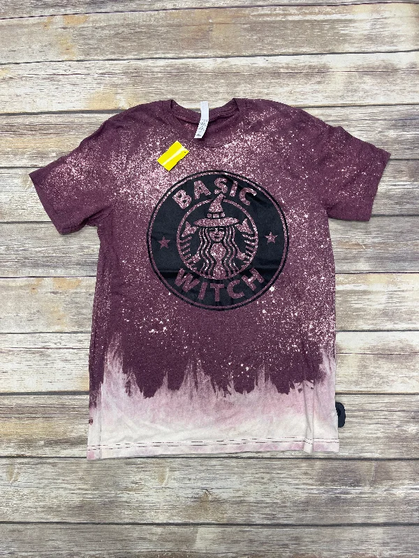 Super Bargain Top Short Sleeve By Bella + Canvas In Purple, Size: M