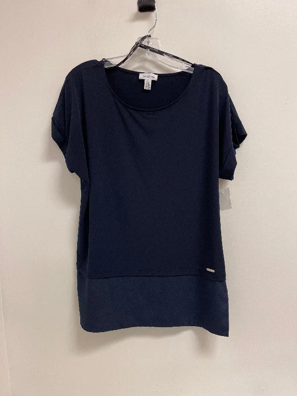 Epic Deals Top Short Sleeve By Calvin Klein In Navy, Size: M