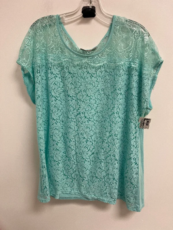 Friends and Family Sale Top Short Sleeve By Chicos In Blue, Size: Xl