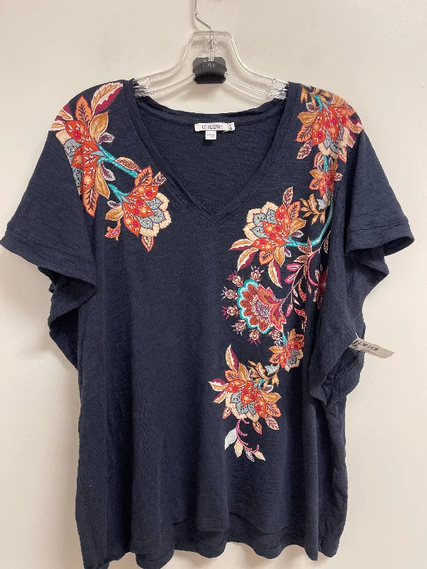 Deal Zone Top Short Sleeve By Chicos In Navy, Size: 2x