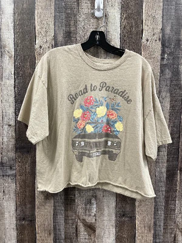 Savings Spectacular Top Short Sleeve By Cme In Beige, Size: L