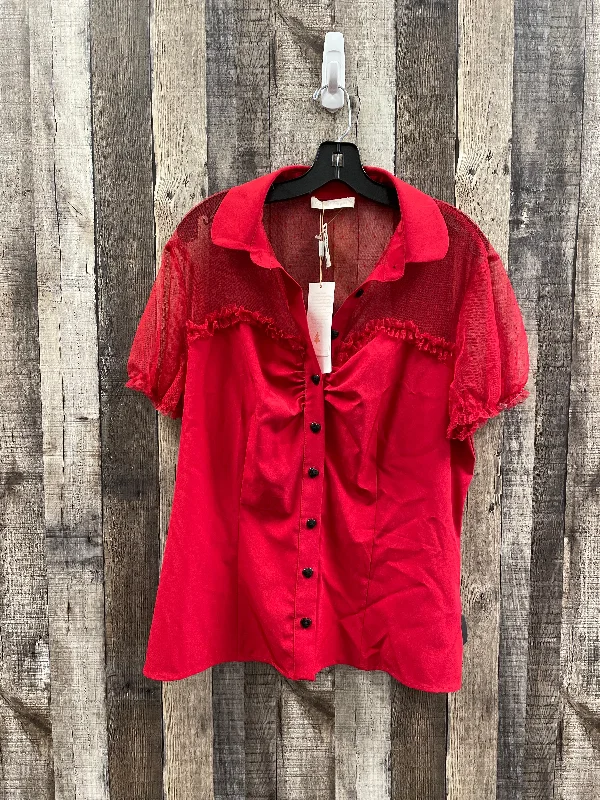 Savings Spectacular Top Short Sleeve By Cme In Red, Size: Xl