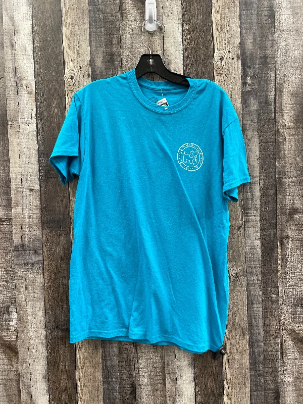 Limited Quantity Top Short Sleeve By Cme In Teal, Size: M
