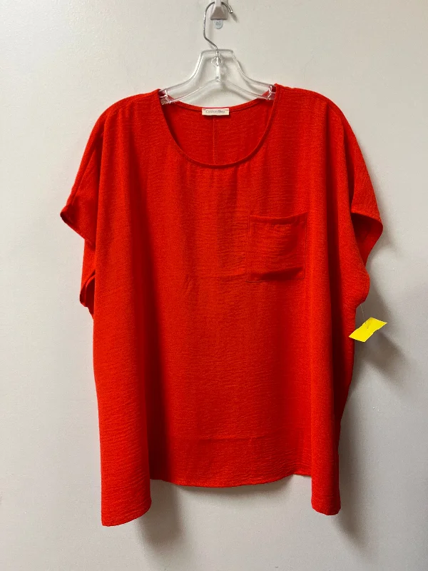 Midnight Madness Top Short Sleeve By Cotton Bleu In Orange, Size: M