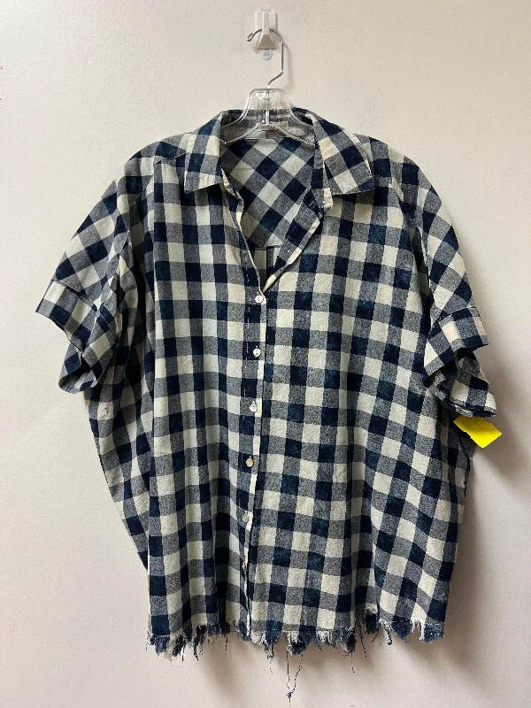 Huge Discounts Top Short Sleeve By Easel In Navy, Size: M