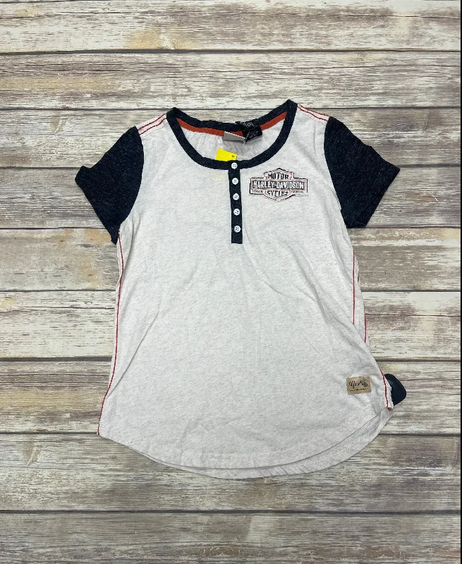 Price Rollback Top Short Sleeve By Harley Davidson In Cream, Size: M