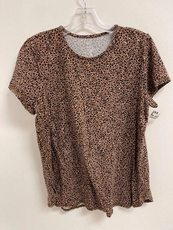 Weekend Flash Sale Top Short Sleeve By J. Jill In Animal Print, Size: Mp