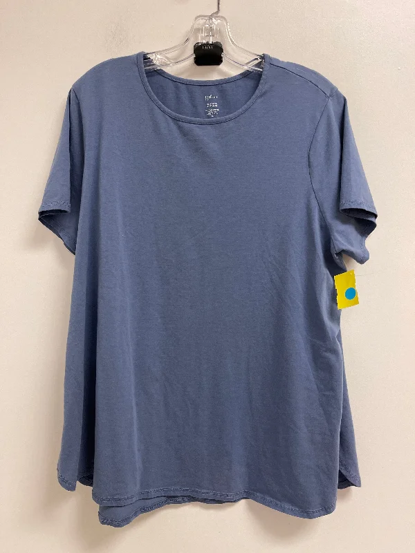 YEAR-End Clearance Top Short Sleeve By J. Jill In Blue, Size: Xl