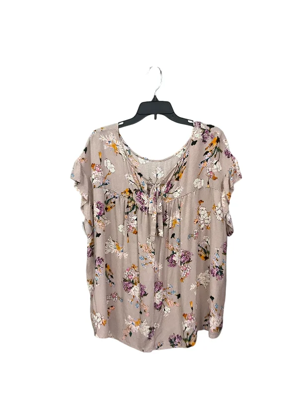 Special Price Top Short Sleeve By Kori America In Floral Print, Size: Xl