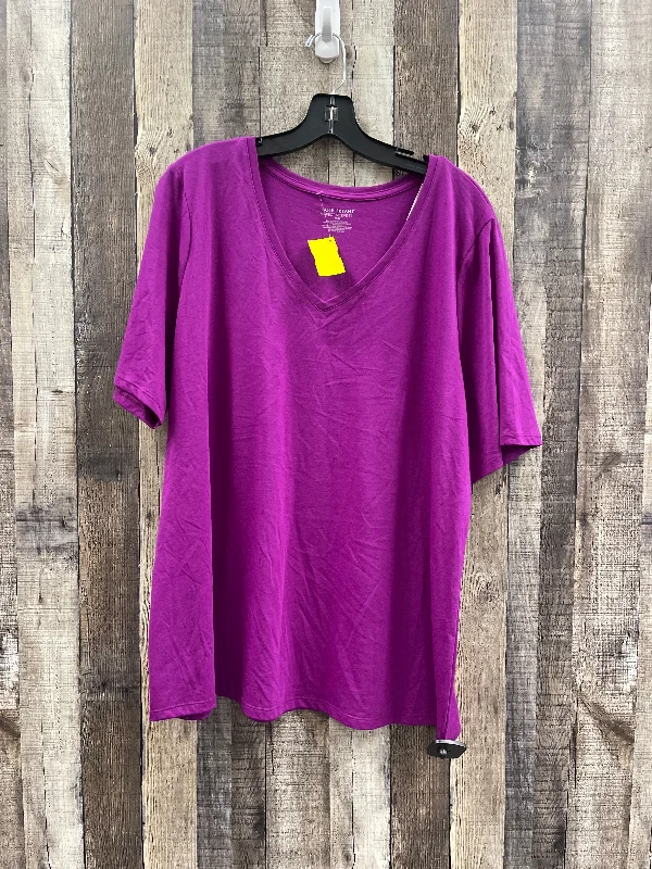 Instant Discount Top Short Sleeve By Lane Bryant In Purple, Size: 1x