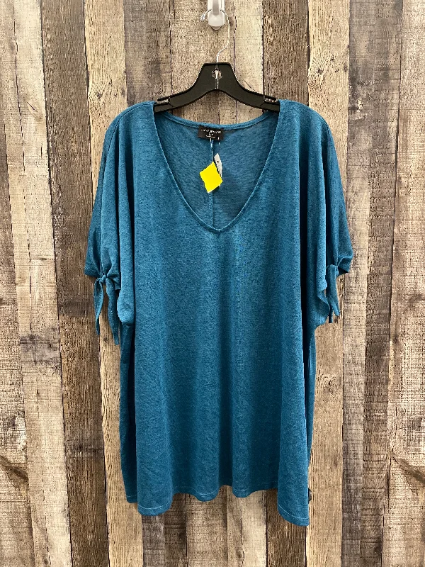 Super Sale Top Short Sleeve By Lane Bryant In Teal, Size: 3x
