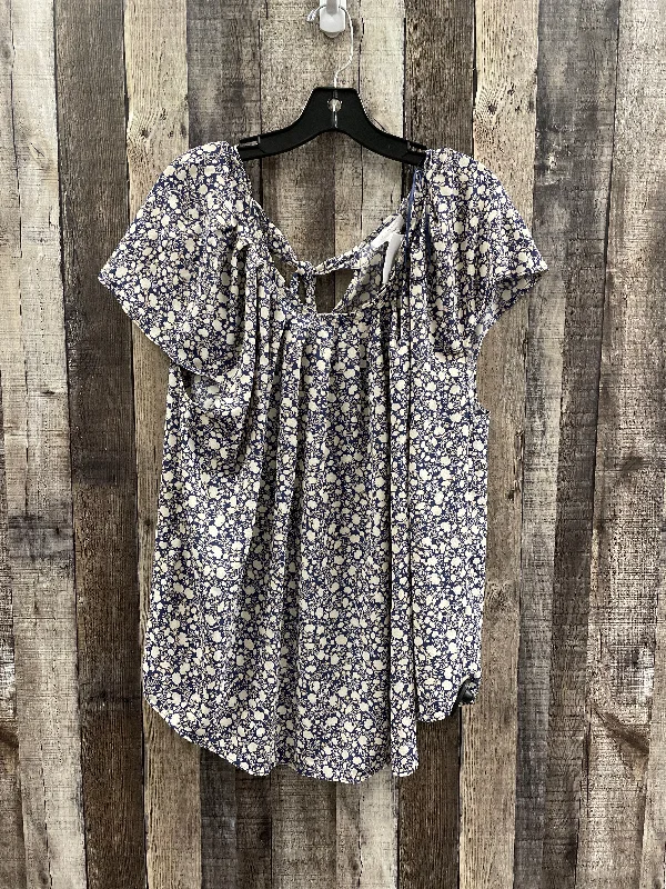 Price Slash Top Short Sleeve By Lc Lauren Conrad In Floral Print, Size: 2x