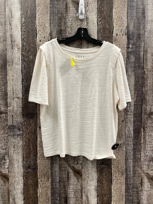 Deal Explosion Top Short Sleeve By Loft In Ivory, Size: L