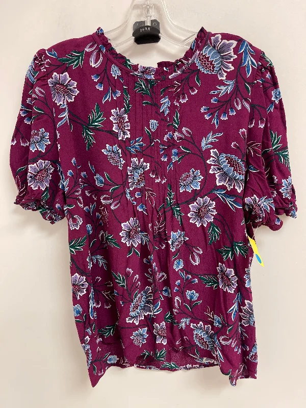 Don't Wait Top Short Sleeve By Loft In Purple, Size: Xl