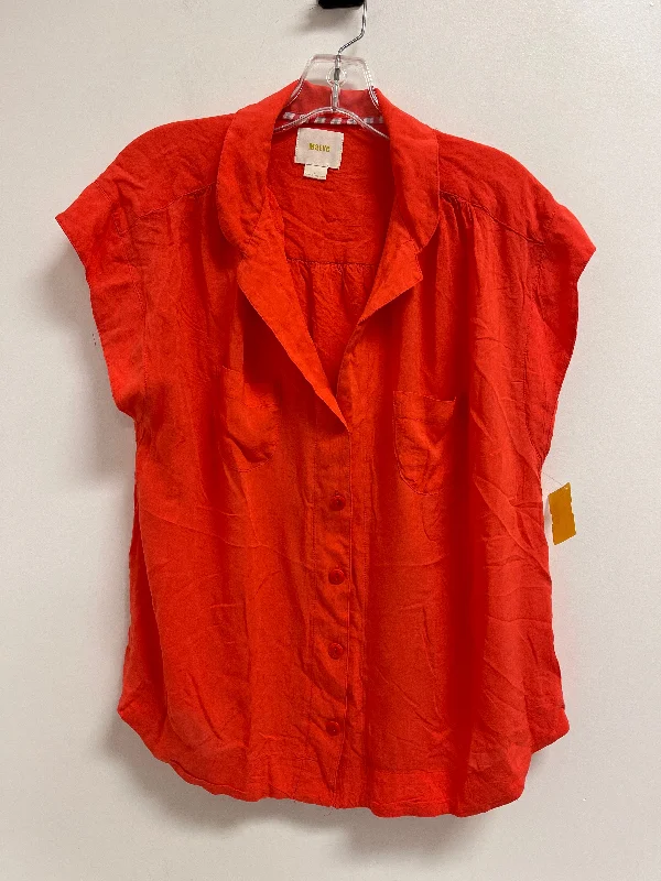 Daily Specials Top Short Sleeve By Maeve In Orange, Size: L