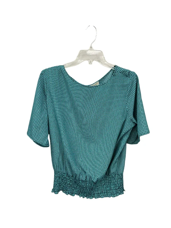 Today’s Deal Top Short Sleeve By Michael By Michael Kors In Teal, Size: L