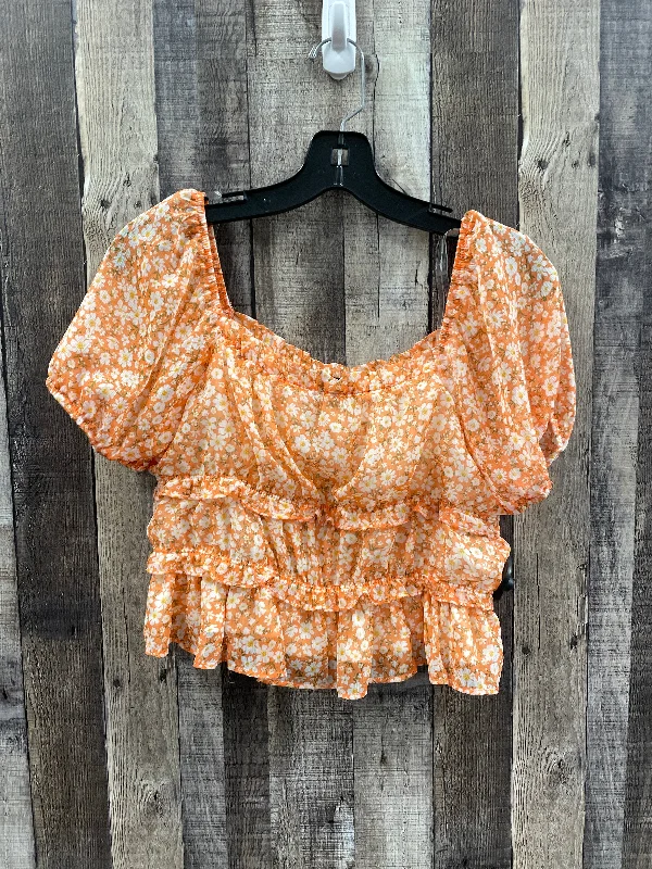 Online Exclusive Top Short Sleeve By Moa Moa In Floral Print, Size: L