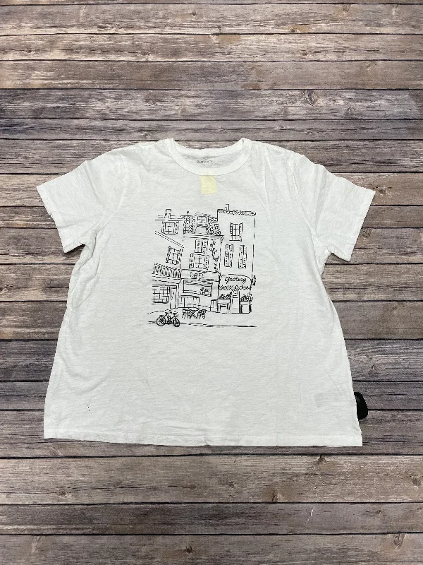 Exclusive Access Top Short Sleeve By Old Navy In Black & White, Size: L