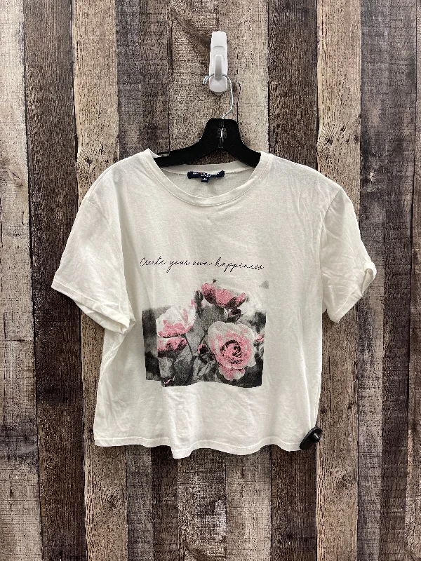Early Access Top Short Sleeve By One Clothing In Ivory, Size: M
