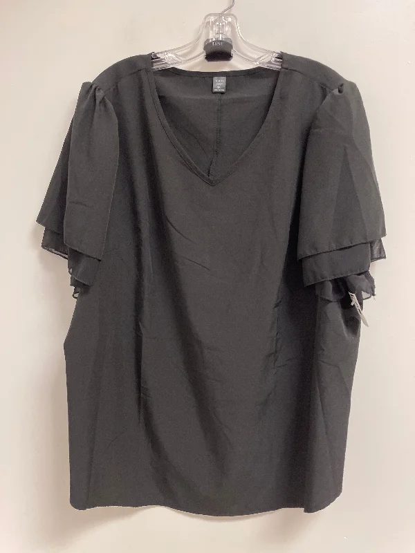Limited Time Offer Top Short Sleeve By Shein In Black, Size: 3x