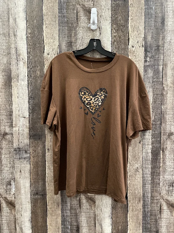 Deal of the Week Top Short Sleeve By Shein In Brown, Size: Xl