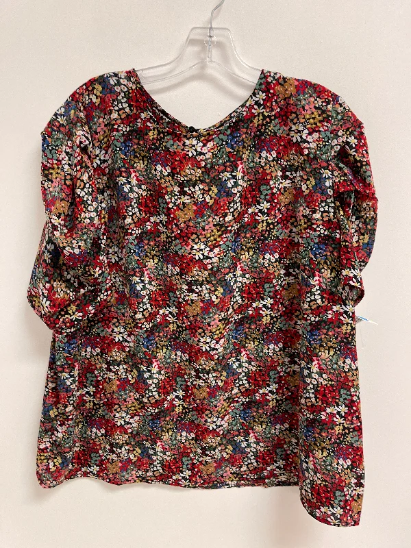 Mega Sale Top Short Sleeve By Shein In Floral Print, Size: 3x